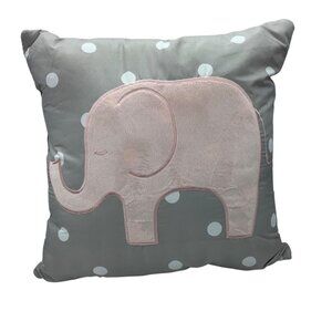 Taylor & Olive Ever-Tru Elephant‎ Accent Plush Throw Pillow Polka Dot 15"x15"